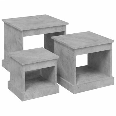 vidaXL Coffee Tables 3 pcs Concrete Grey Engineered Wood