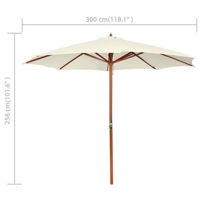 vidaXL Garden Parasol 300x258 cm Sand White