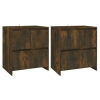 vidaXL Sideboards 2 pcs Smoked Oak 70x41x75 cm Engineered Wood