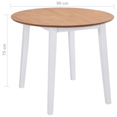 vidaXL Drop-leaf Dining Table Round MDF White