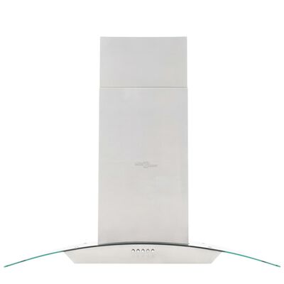 vidaXL Island Range Hood 90 cm Stainless Steel 756 m³/h LED