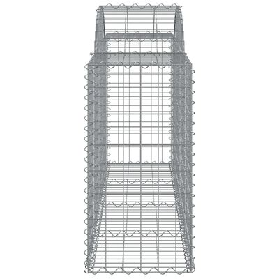 vidaXL Arched Gabion Baskets 2 pcs 200x50x80/100 cm Galvanised Iron