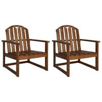 vidaXL Garden Sofa Chairs 2 pcs Solid Acacia Wood