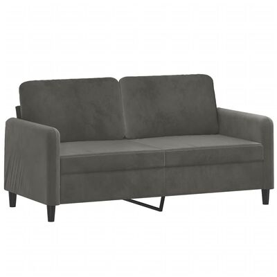 vidaXL 2-Seater Sofa with Pillows&Cushions Dark Grey 140 cm Velvet