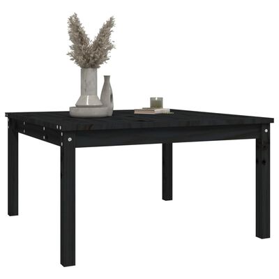 vidaXL Garden Table Black 82.5x82.5x45 cm Solid Wood Pine