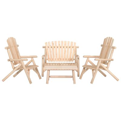 vidaXL 4 Piece Garden Lounge Set Solid Wood Spruce