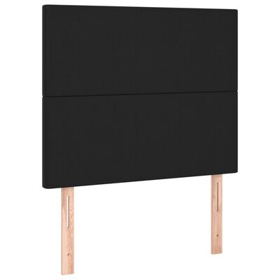 vidaXL LED Headboard Black 80x5x118/128 cm Faux Leather