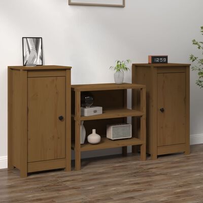 vidaXL Sideboards 2 pcs Honey Brown 39x35x80 cm Solid Wood Pine