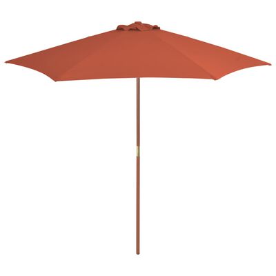 vidaXL Garden Parasol with Wooden Pole 270 cm Terracotta