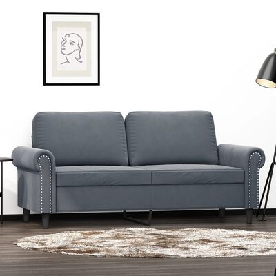 vidaXL 2-Seater Sofa Dark Grey 140 cm Velvet