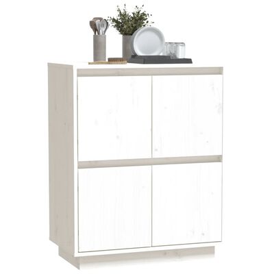 vidaXL Sideboard White 60x34x75 cm Solid Wood Pine