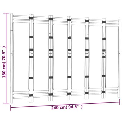 vidaXL Folding 6-Panel Room Divider 240 cm Bamboo and Canvas