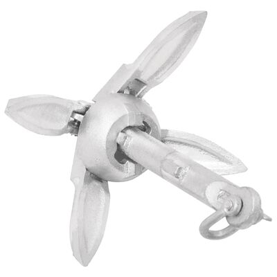 vidaXL Folding Anchor Silver 0.7 kg Malleable Iron