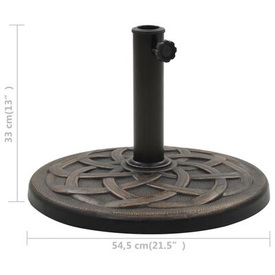 vidaXL Parasol Base Round Polyresin 19 kg Bronze