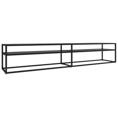 vidaXL TV Cabinet Black 220x40x40.5 cm Tempered Glass