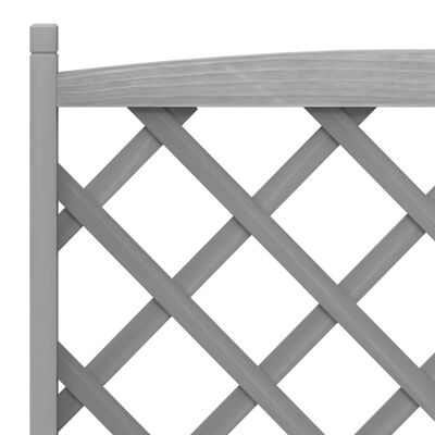 vidaXL Planter with Trellis and Wheels Grey Solid Wood Fir