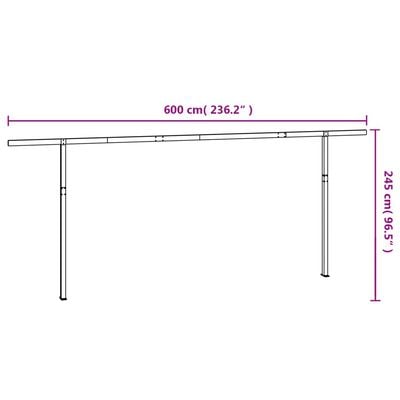 vidaXL Awning Post Set Anthracite 600x245 cm Iron