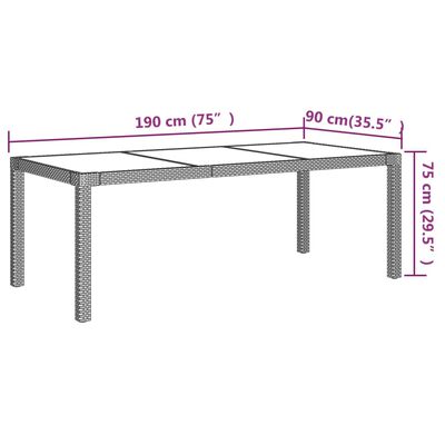 vidaXL 9 Piece Outdoor Dining Set with Cushions Poly Rattan Grey