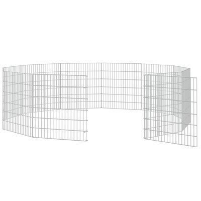 vidaXL Free Range Animal Enclosure 12-Panel 54x60 cm Galvanised Iron