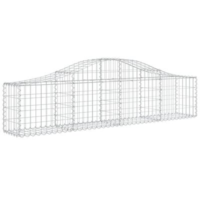 vidaXL Arched Gabion Baskets 15 pcs 200x30x40/60 cm Galvanised Iron