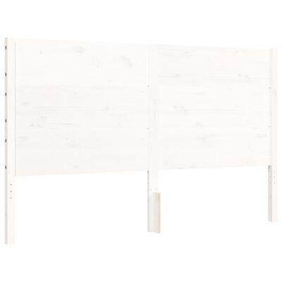 vidaXL Bed Frame without Mattress White King Size Solid Wood