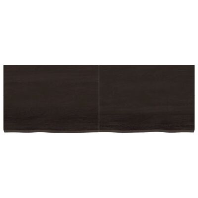 vidaXL Bathroom Countertop Dark Brown 140x50x(2-4) cm Treated Solid Wood