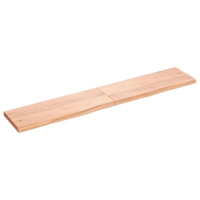 vidaXL Wall Shelf Light Brown 160x30x(2-4) cm Treated Solid Wood Oak