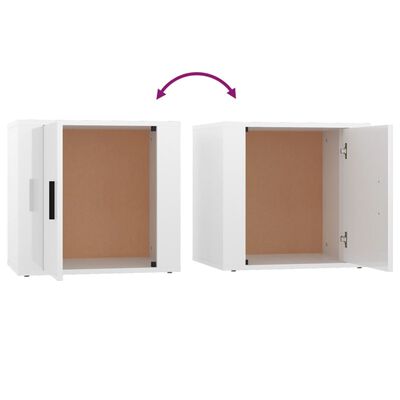 vidaXL Bedside Cabinets 2 pcs High Gloss White 50x39x47 cm