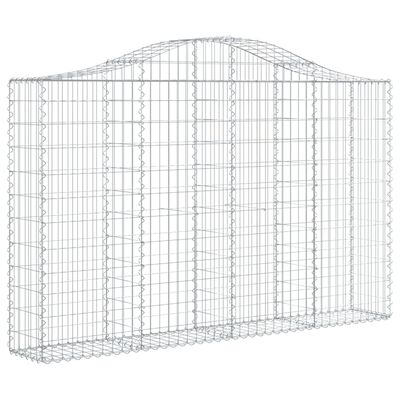 vidaXL Arched Gabion Baskets 6 pcs 200x30x120/140 cm Galvanised Iron