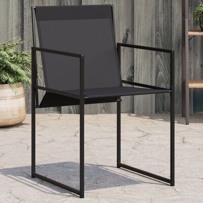 vidaXL Garden Chairs 4 pcs Black Steel and Textilene