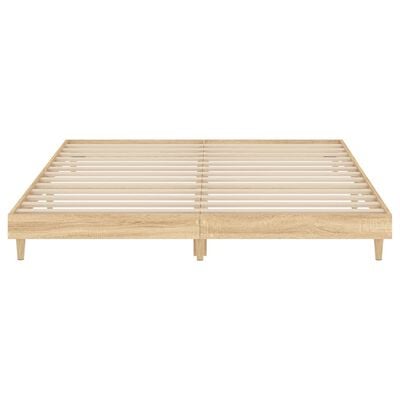 vidaXL Bed Frame without Mattress Sonoma Oak 180x200 cm Super King Engineered Wood