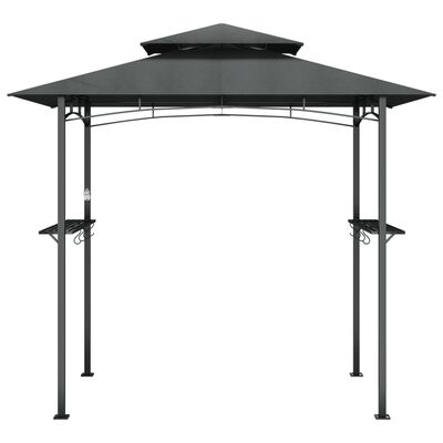 vidaXL BBQ Gazebo with Side Shelves Anthracite 240x150x243 cm Steel