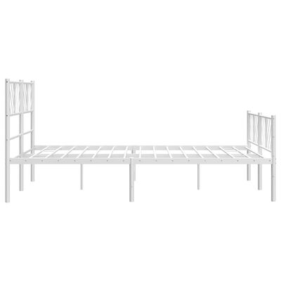 vidaXL Metal Bed Frame without Mattress with Footboard White 135x190 cm Double