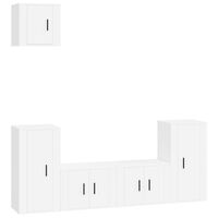 vidaXL 5 Piece TV Cabinet Set White Engineered Wood