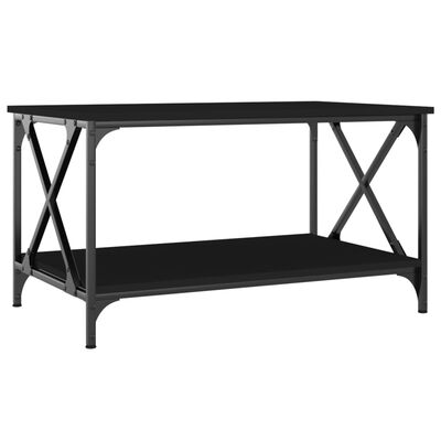 vidaXL Coffee Table Black 80x50x45 cm Engineered Wood and Iron