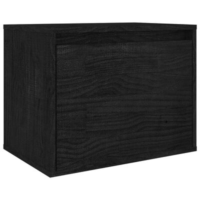 vidaXL TV Cabinets 3 pcs Black Solid Wood Pine