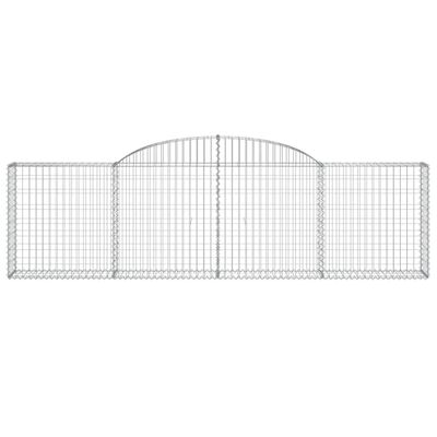 vidaXL Arched Gabion Baskets 17 pcs 300x30x80/100 cm Galvanised Iron