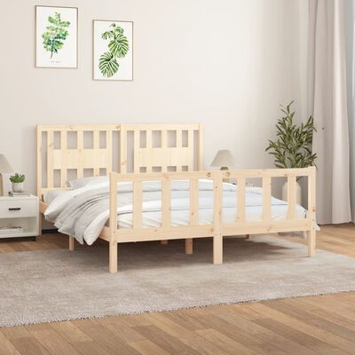 vidaXL Bed Frame without Mattress Solid Wood Pine 150x200 cm King Size