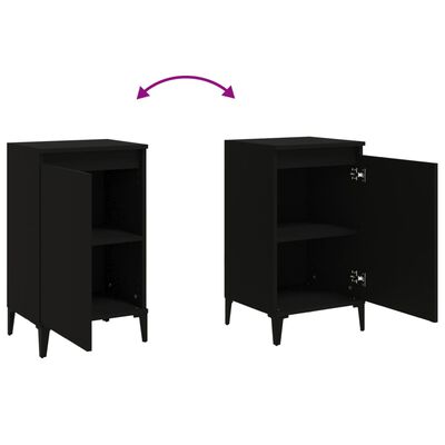 vidaXL Bedside Cabinet Black 40x35x70 cm Engineered Wood