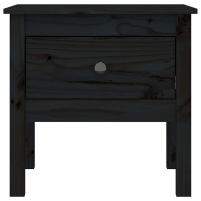 vidaXL Side Table Black 50x50x49 cm Solid Wood Pine