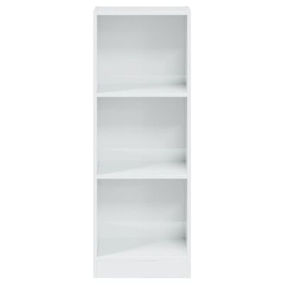 vidaXL 3-Tier Book Cabinet High Gloss White 40x24x109 cm Engineered Wood