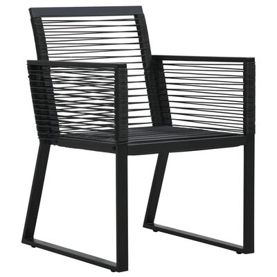 vidaXL 7 Piece Garden Dining Set Black PVC Rattan