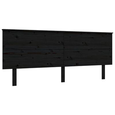 vidaXL Bed Frame without Mattress Black Super King Size Solid Wood Pine