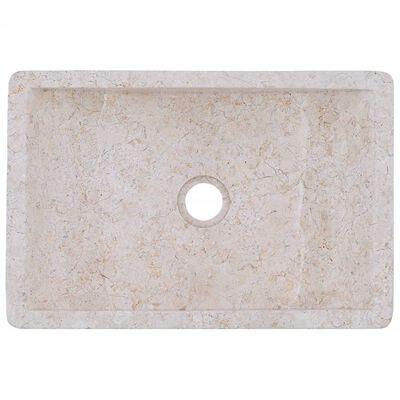 vidaXL Sink 45x30x12 cm Marble High Gloss Cream