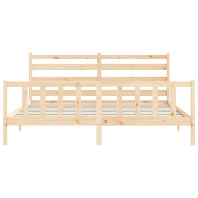 vidaXL Bed Frame with Headboard 180x200 cm Super King Solid Wood