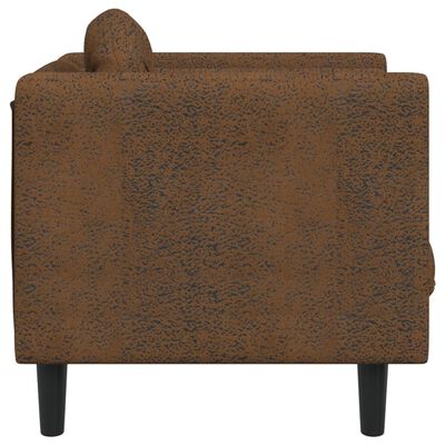 vidaXL Sofa Chair with Cushion Brown Faux Suede Leather