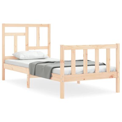 vidaXL Bed Frame without Mattress Single Solid Wood Pine