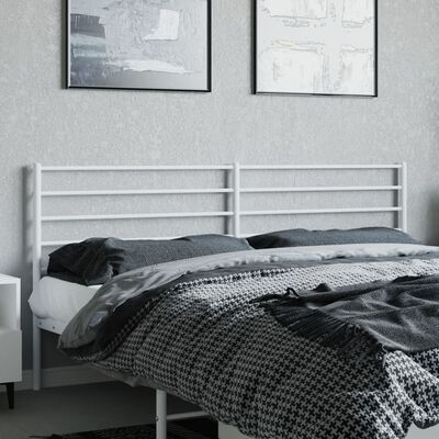 vidaXL Metal Headboard White 180 cm