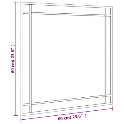 vidaXL Wall Mirror Black 60x60 cm Square Iron