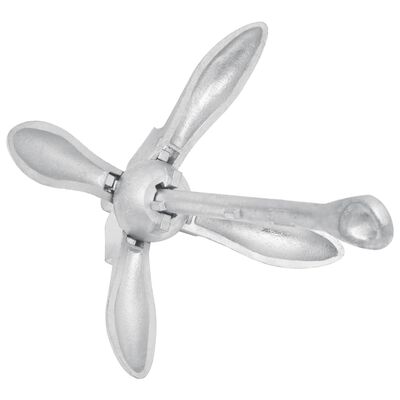 vidaXL Folding Anchor Silver 6 kg Malleable Iron